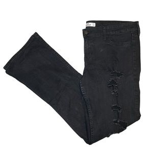 HOLLISTER | Preloved Black Ripped Straight Jeans | W32 / L33